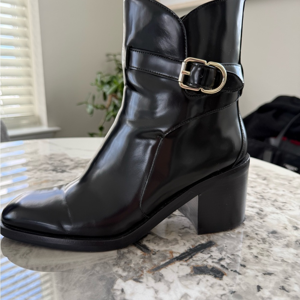 3.1 Phillip Lim Glossy Black Ankle Boots THE MOST AMAZING LEATHER